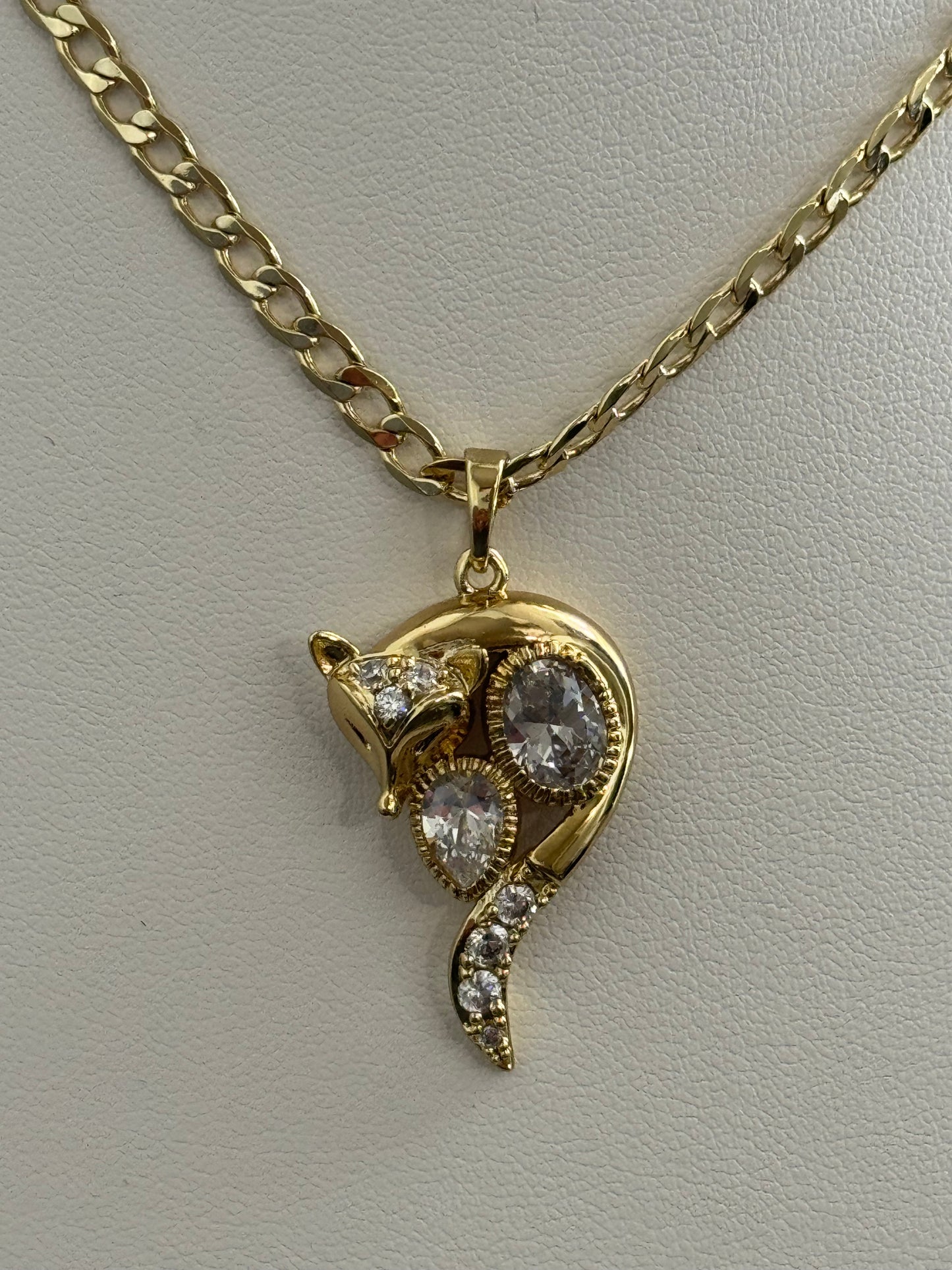 Fox Necklace 14K Gold Plated