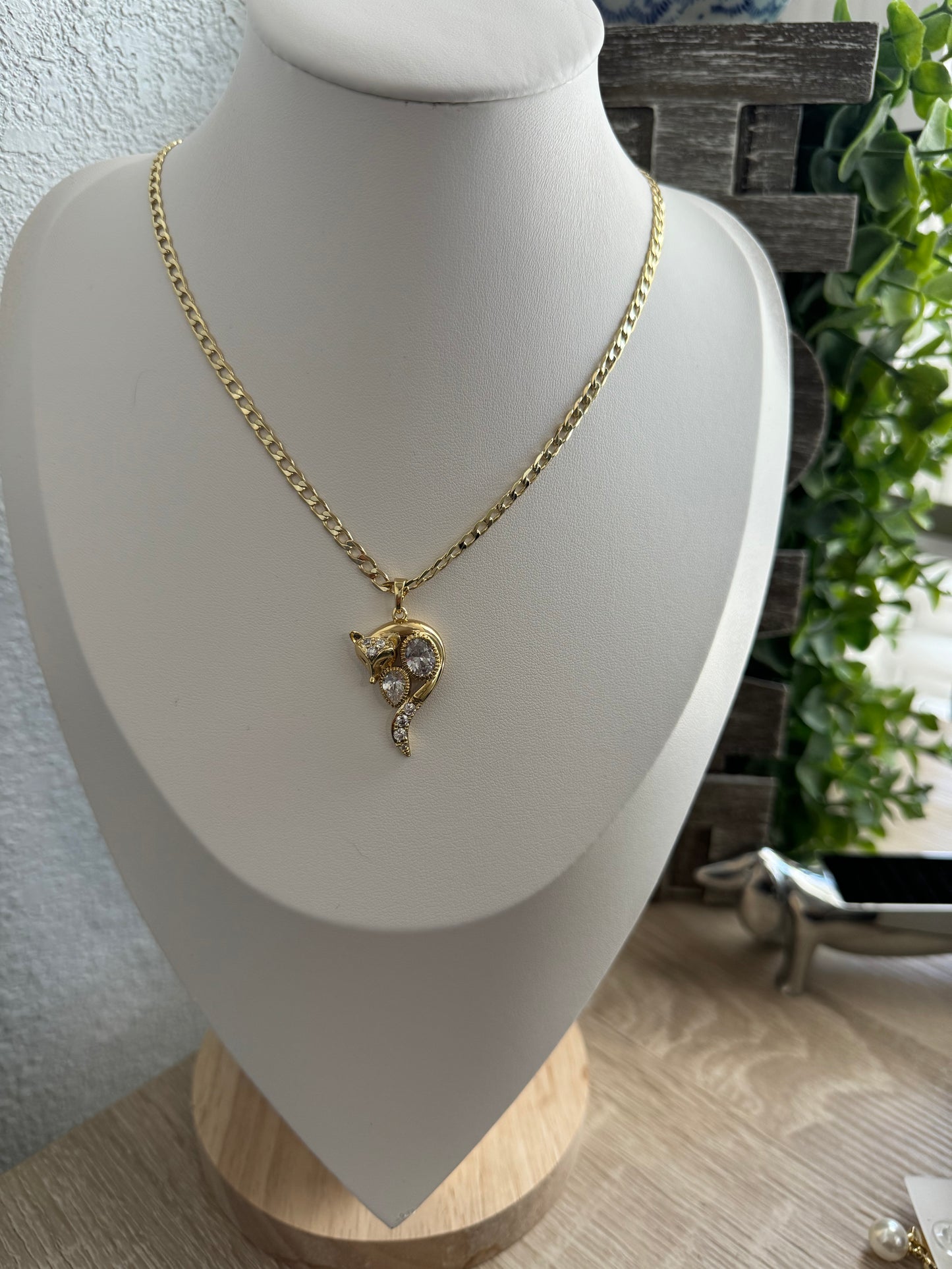 Fox Necklace 14K Gold Plated