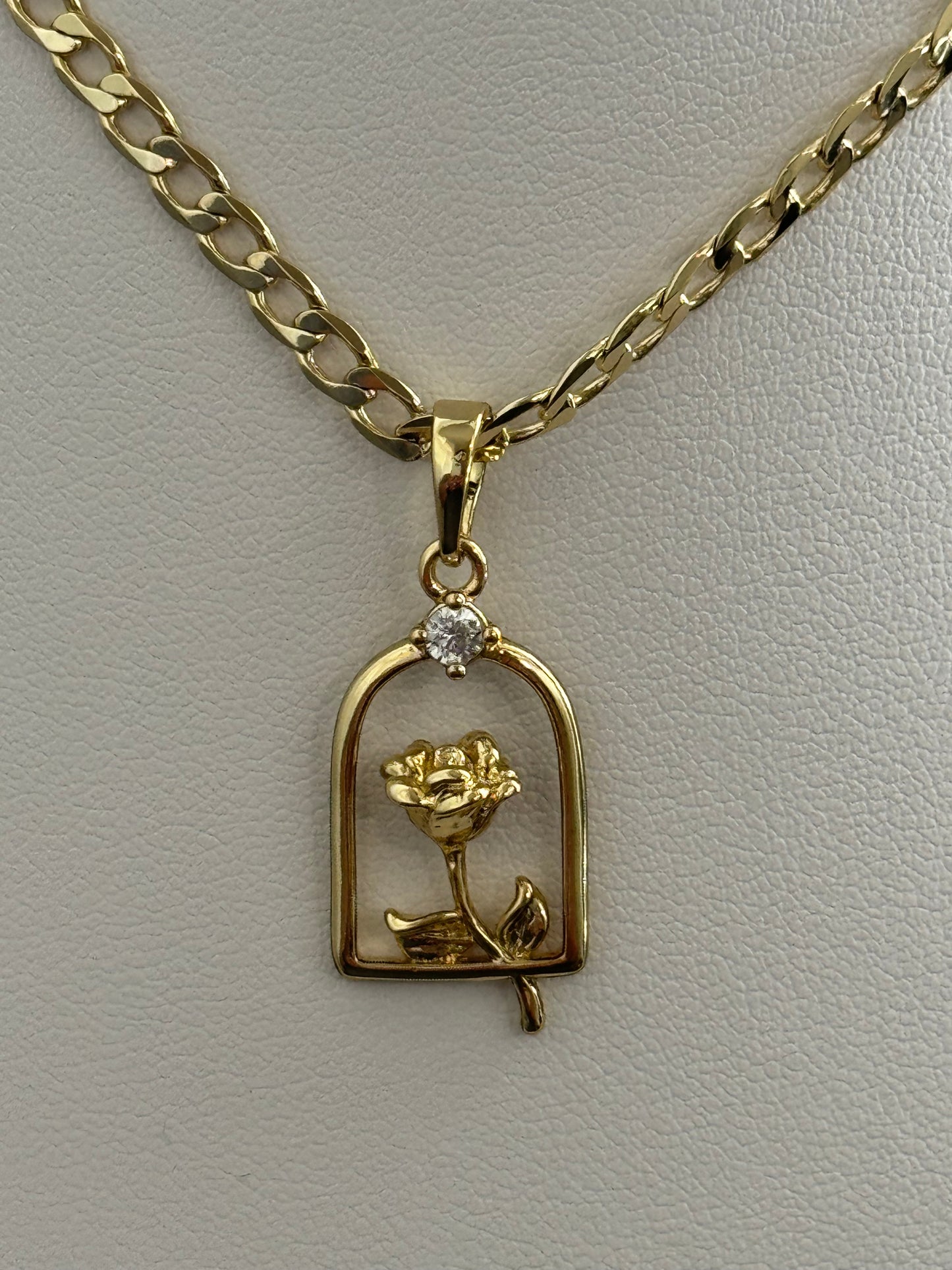 Beautiful Rose Necklace 14K Gold Plated