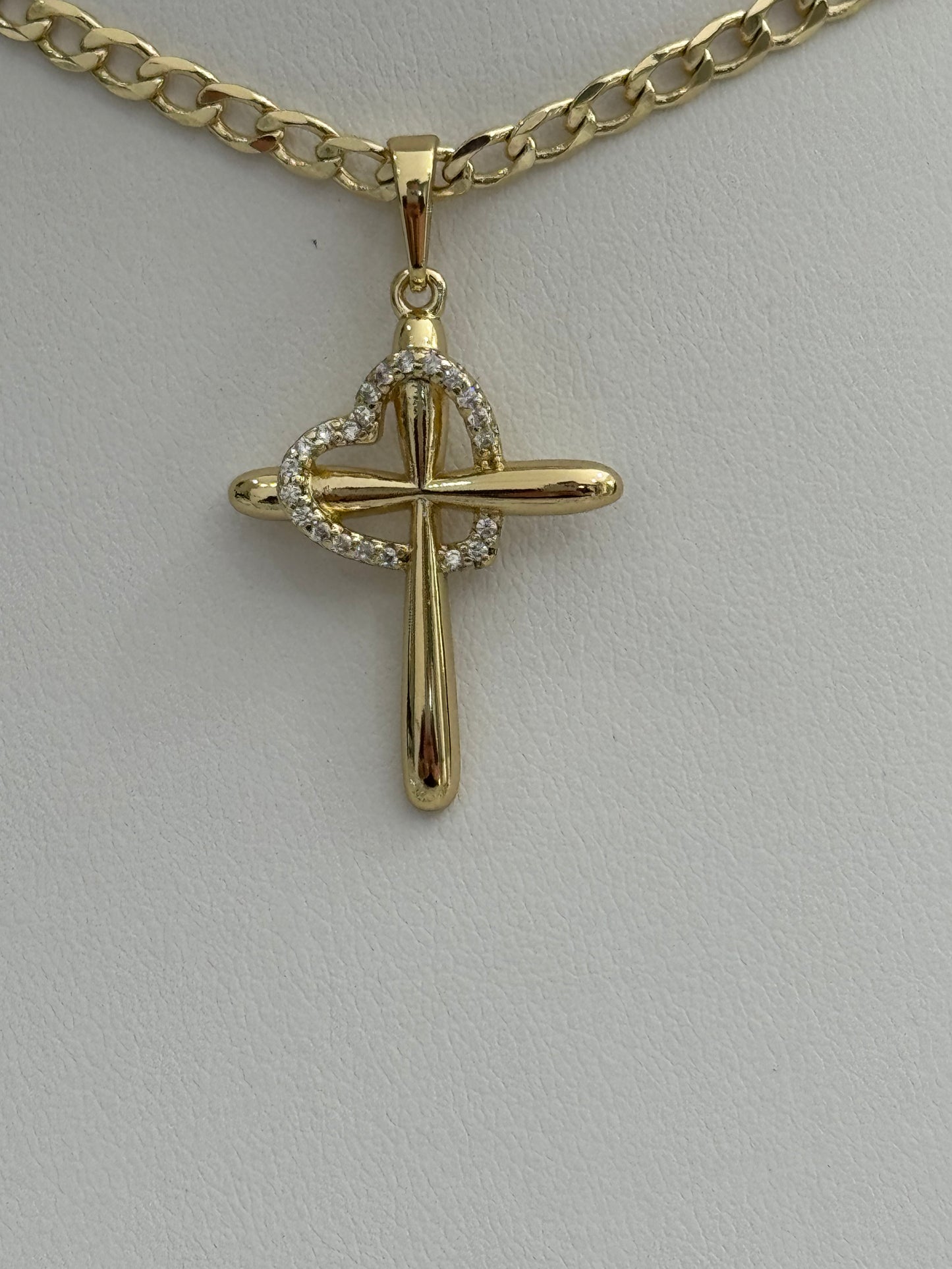 Cross Love Necklace 14k Gold Plated