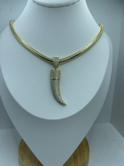 Tusk ZC Necklace 14K Gold Pated